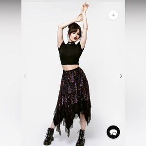 Foxglove Chiffon Handkerchief Hem Skirt